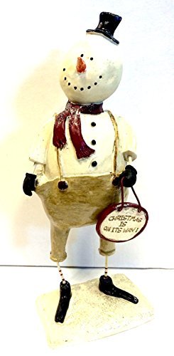 Merry & Bright Christmas Snowman 'Snow' Statue Ornament