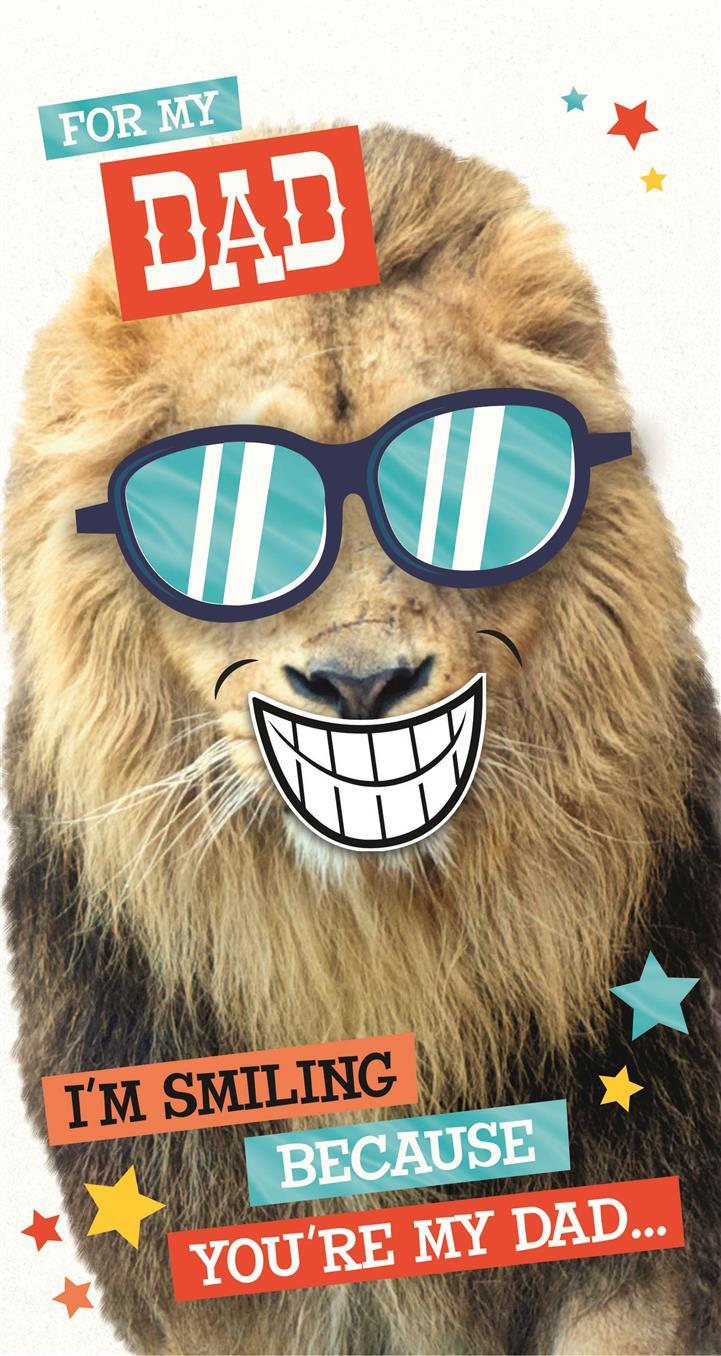 For My Dad Humour 3D Lion Father's Day Card {DC}