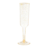 Pack of 4 Gold Glitter Plastic Champagne Flutes
