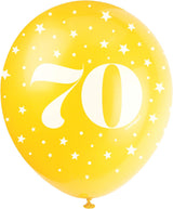 Pack of 5 Number 70 12" Latex Balloons
