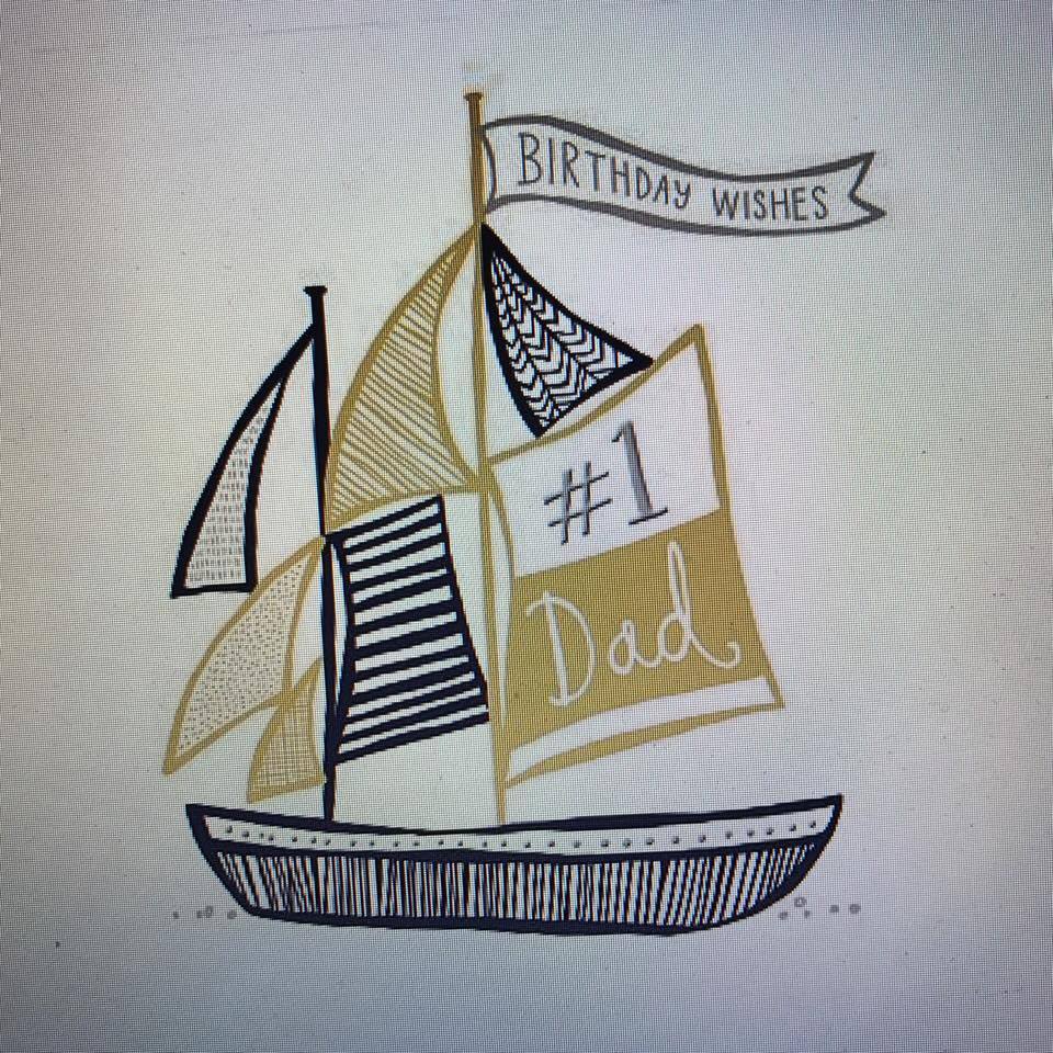 Hotchpotch Greetings Card Three 60 Dad Birthday Yacht {DC}