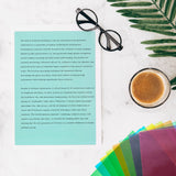 Pack of 8 A4 Plain Blue Dyslexia Overlay Reading Sheets – PET Material, Rounded Corners