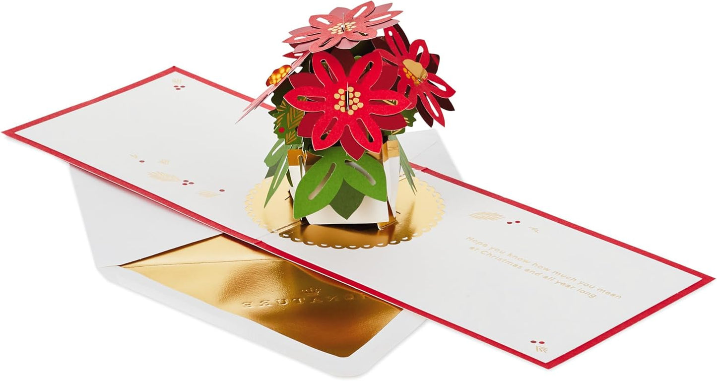 Poinsettia Flowers 3D and Pop Up Christmas Card {DC}