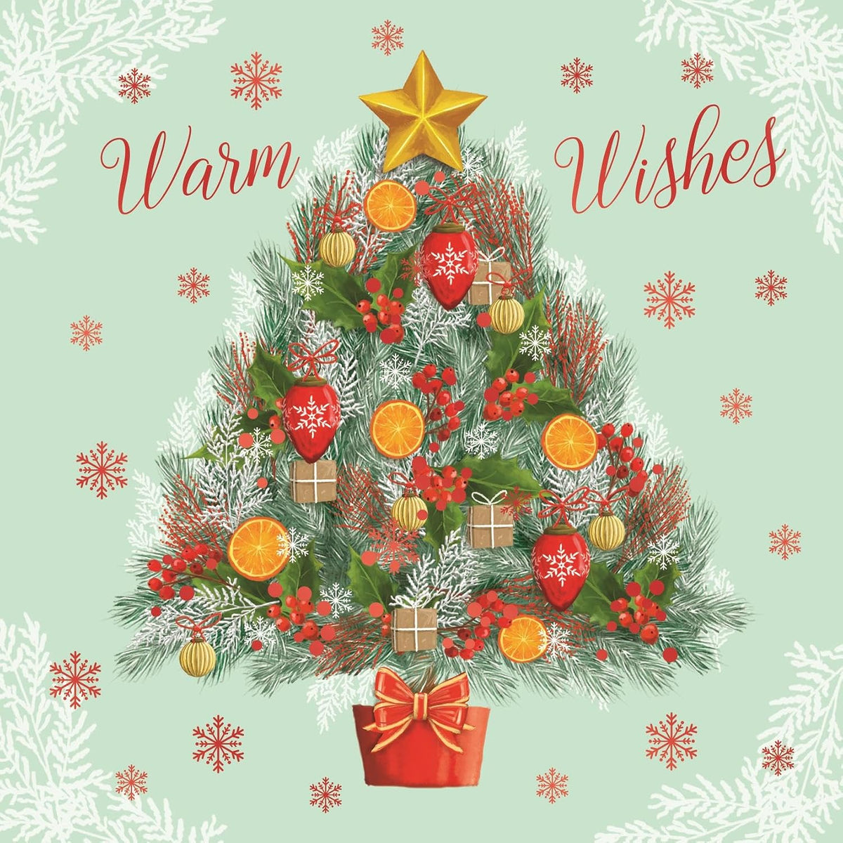 Pack 10 Festive Tree & Wreath Designs Christmas Cards