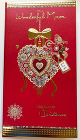 MUM - Nice Verse Quality Gold Foil Christmas Greeting Card JUST FOR YOU 