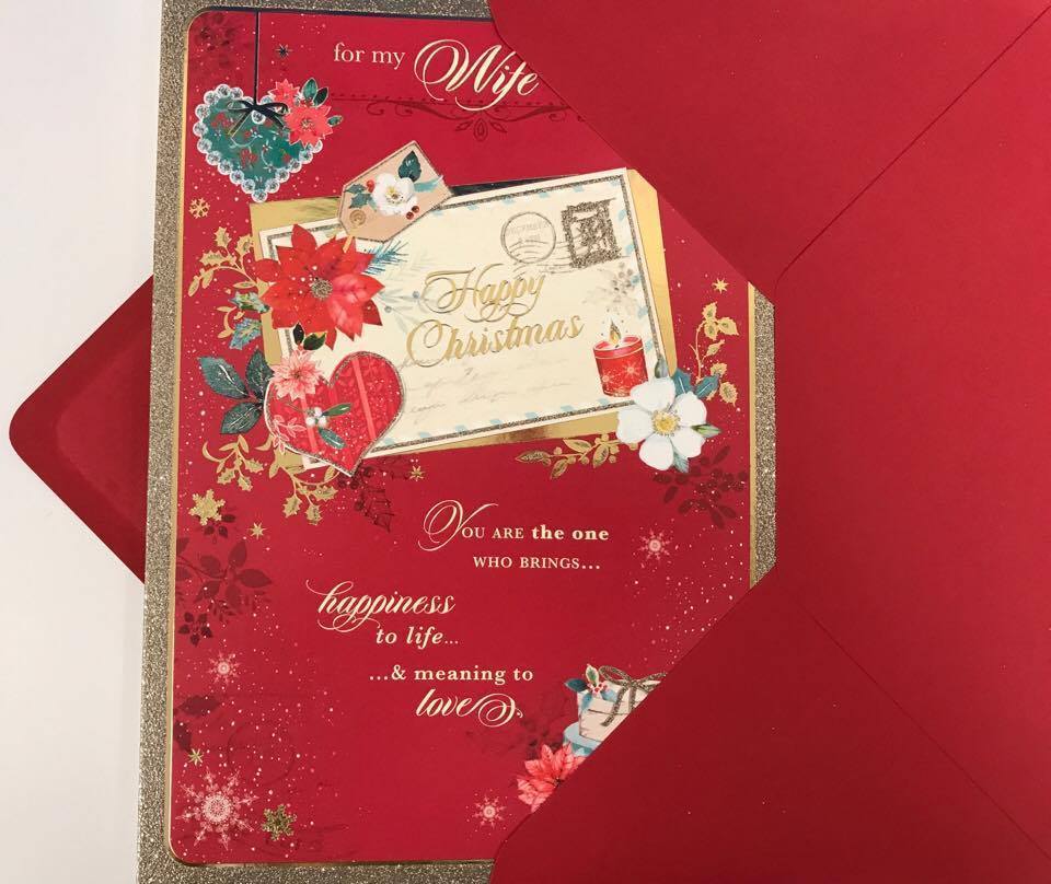 You're Mine Nice verse Gold Foil & Glitter Quality Christmas Card - Wife 