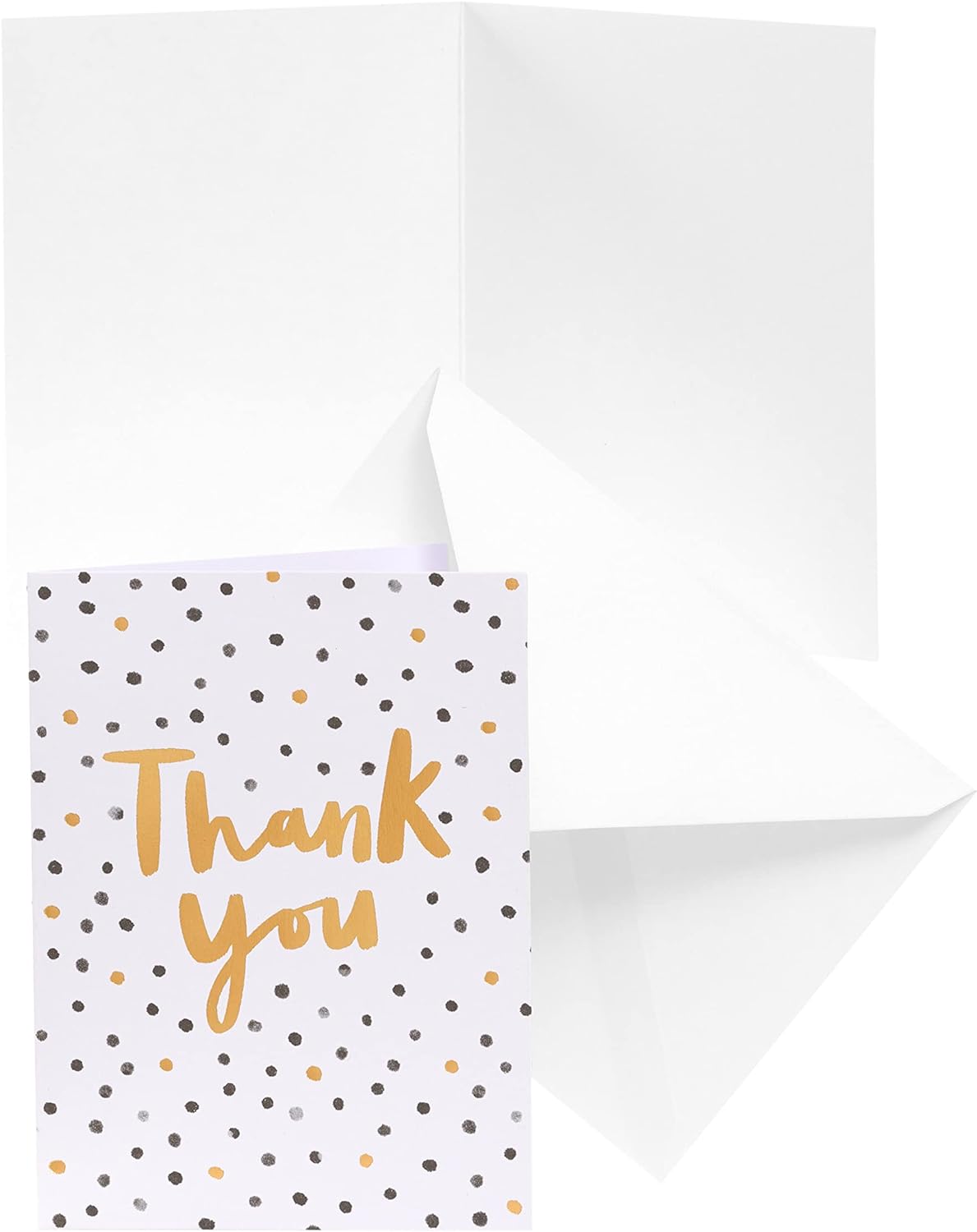 Black & Gold Spotty Design Multipack of 20 Thank You Cards for Him/Her/Friend