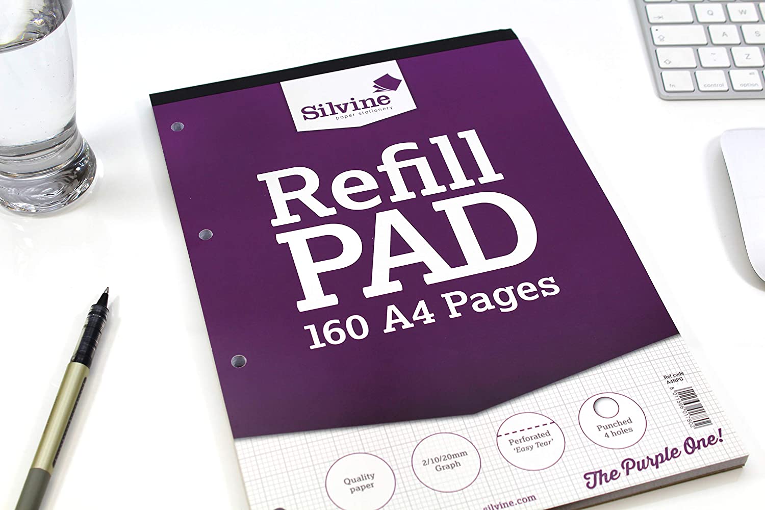 A4 Graph 160 Page Purple Refill Pad (210 x 297mm)