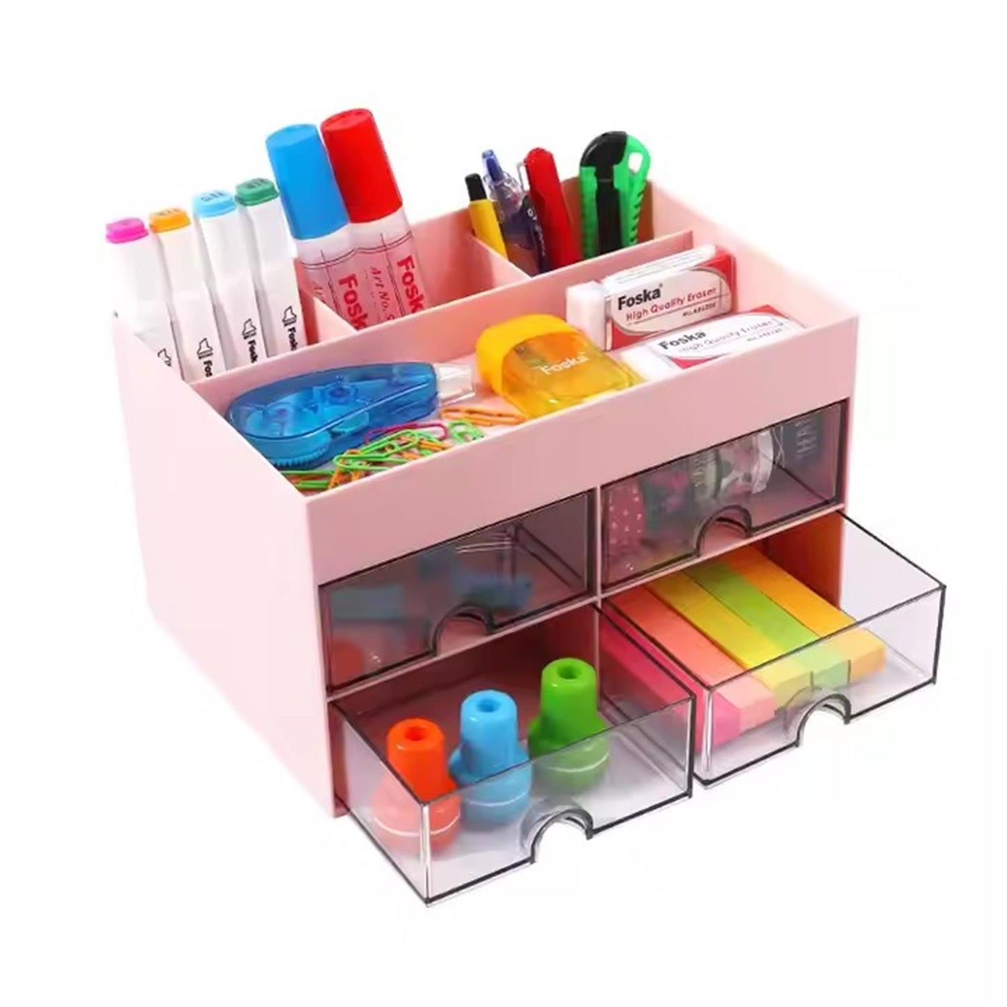 Plastic Stationery Desktop Storage Box 14.5 x 21 x 12.5cm