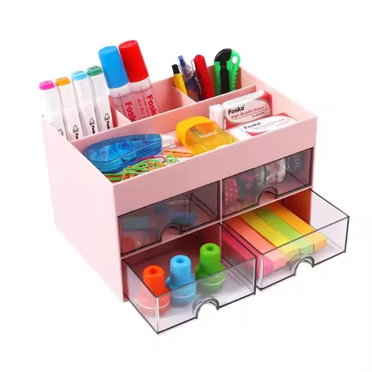 Plastic Stationery Desktop Storage Box 14.5 x 21 x 12.5cm
