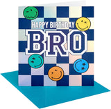 Checkerboard Smiley Faces Design Brother Birthday Card