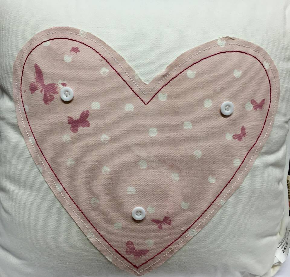 Heart Floral Design Pillow Cushion {DC}