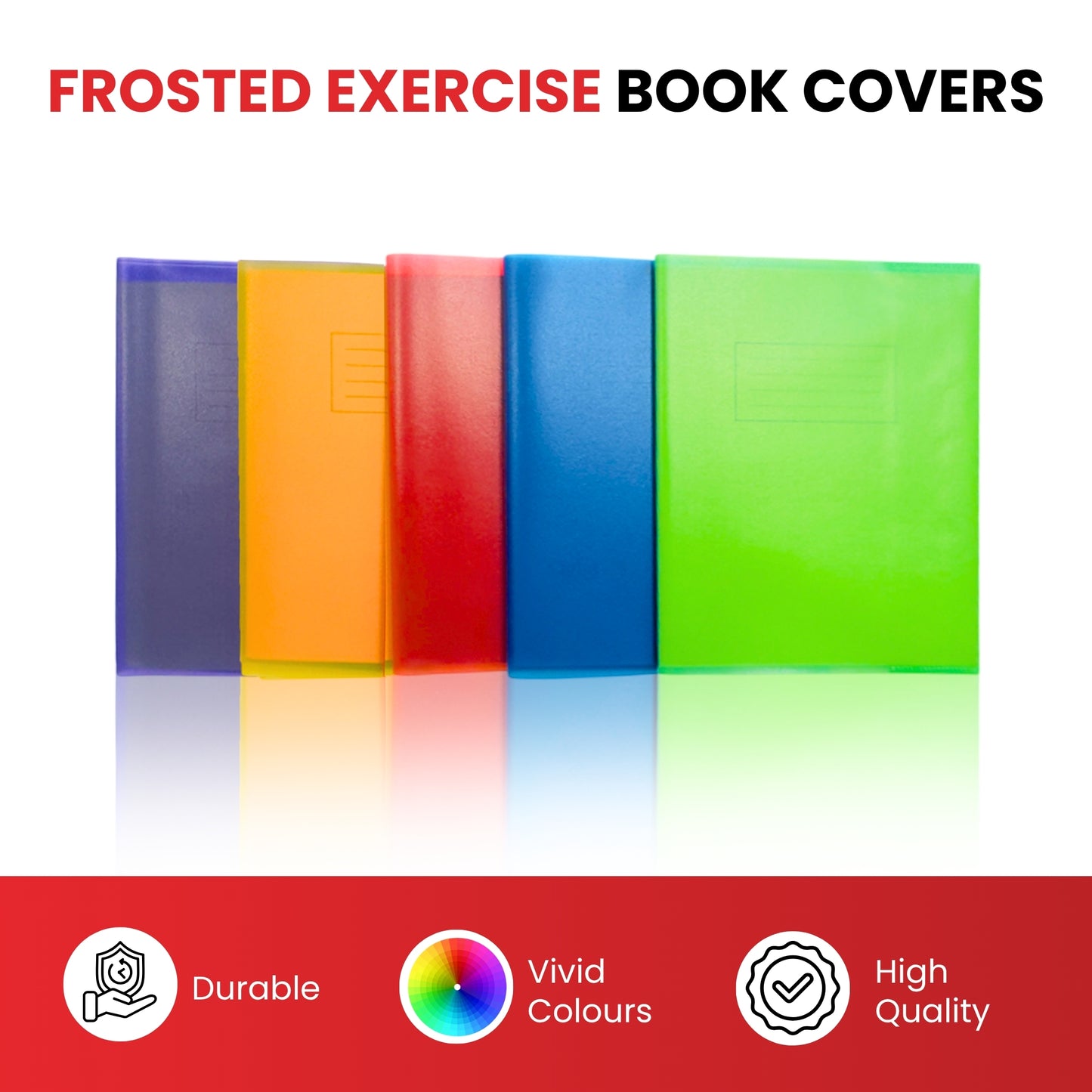 Pack of 10 9x7" Frosted Yellow Exercise Book Covers