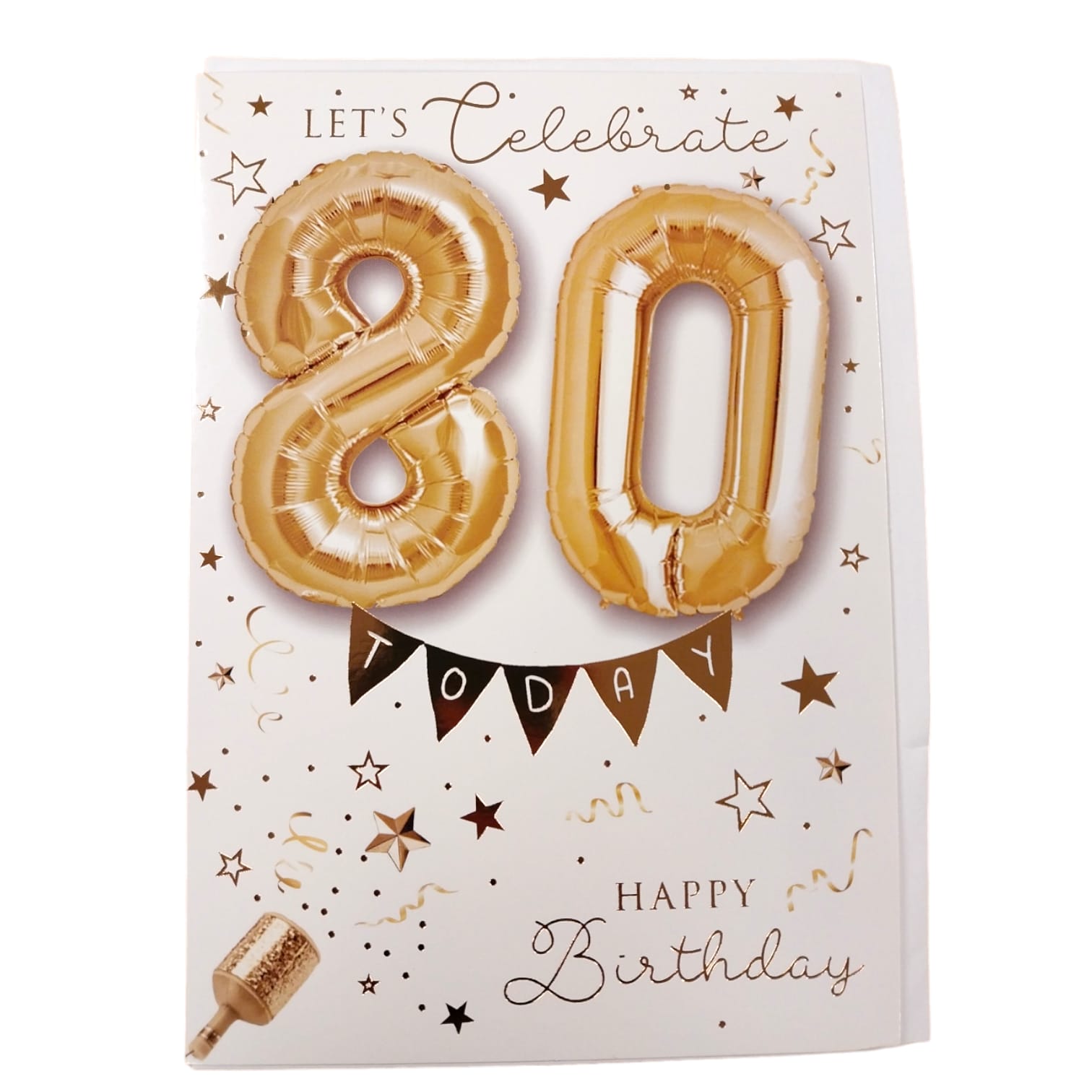 Let's celebrate 80th Happy Birthday Balloon Boutique Greeting Card