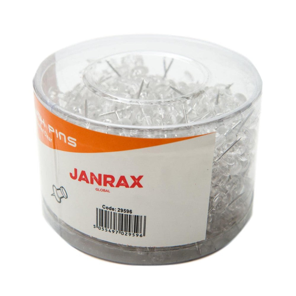 Pack of 1000 Janrax Clear Transparent Push Pins