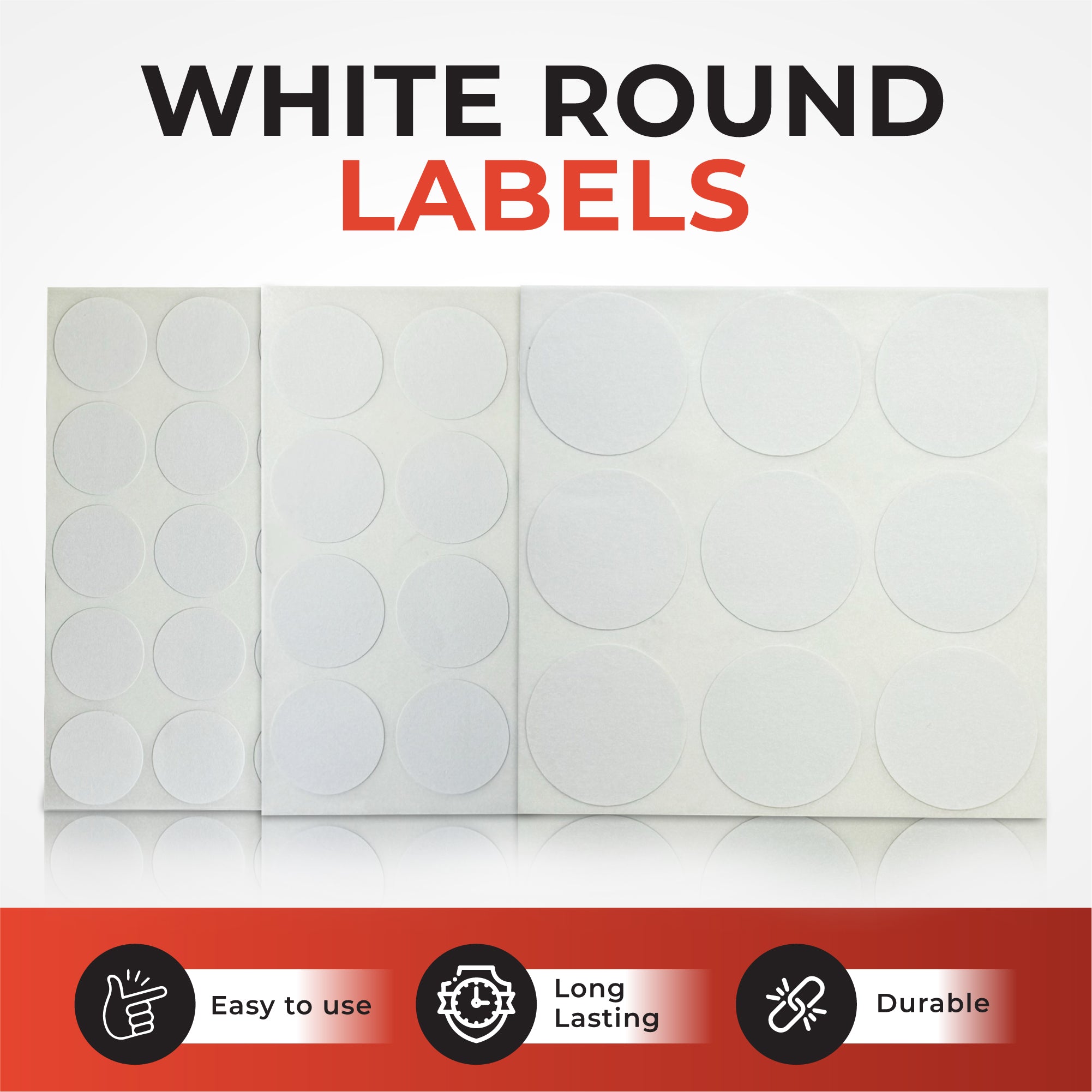Pack of 140 White 19mm Round Labels - Stickers