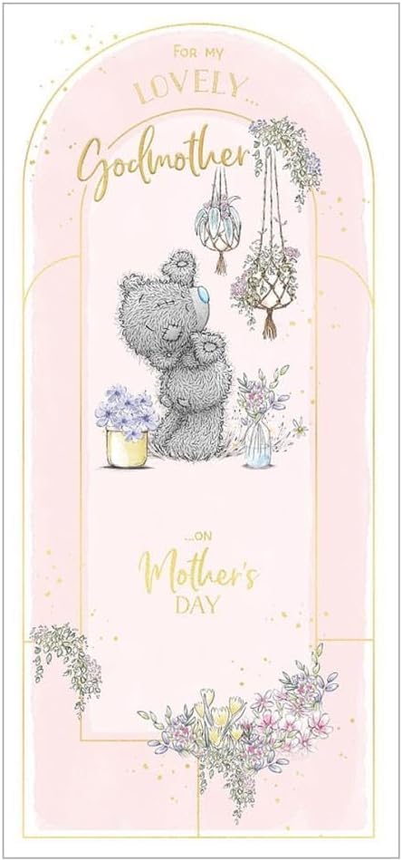 Bear Hanging Plants Lovely Godmother Mother's Day Card 