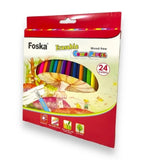 Pack of 24 7" Drawing Erasable Colouring Pencils Set