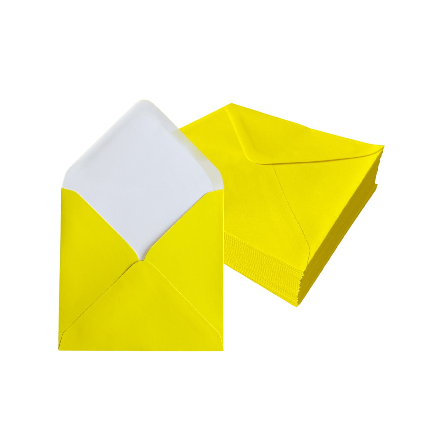 Pack of 50 Vivid Mellow Yellow 155x155mm Gummed Envelopes