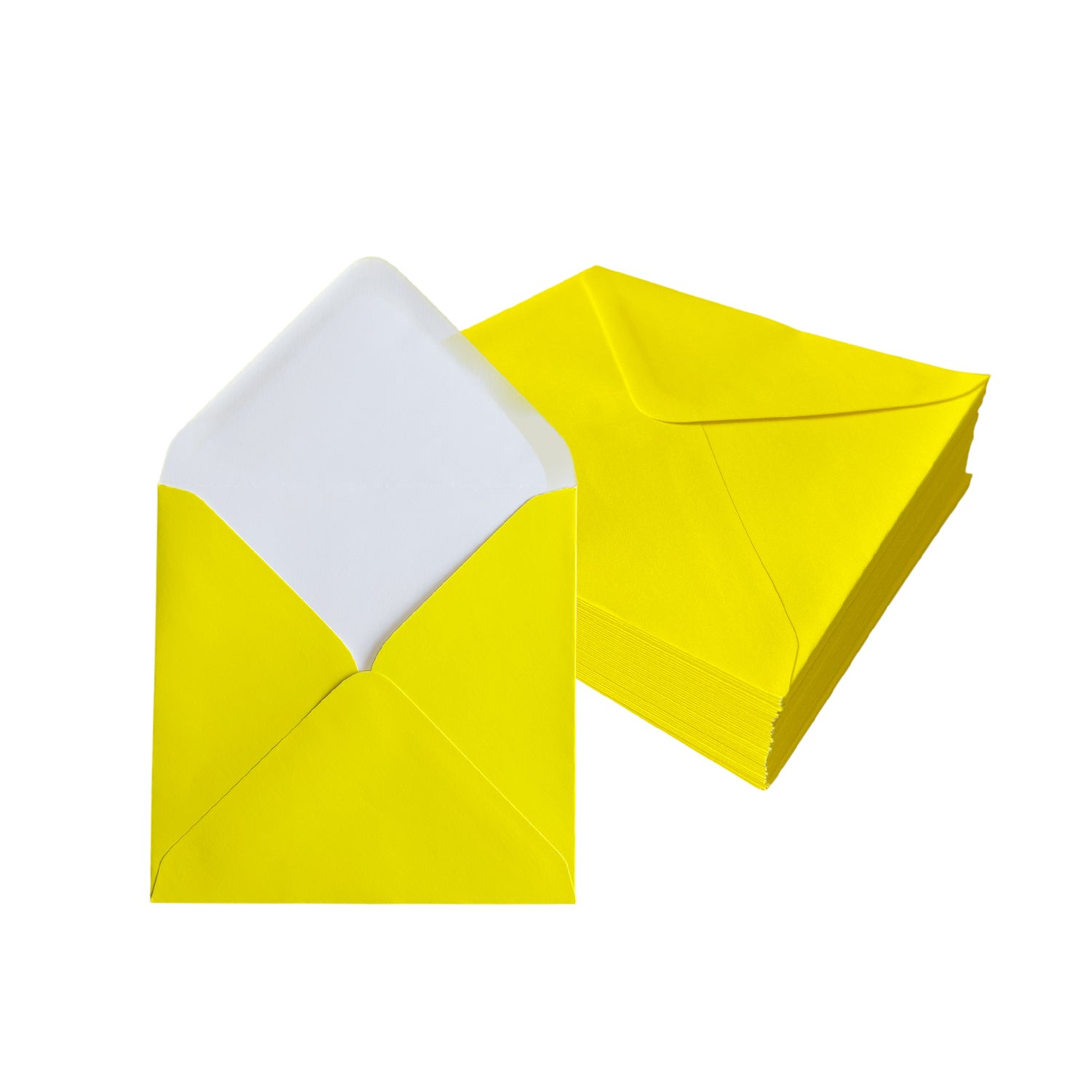 Pack of 50 Vivid Mellow Yellow 155x155mm Gummed Envelopes