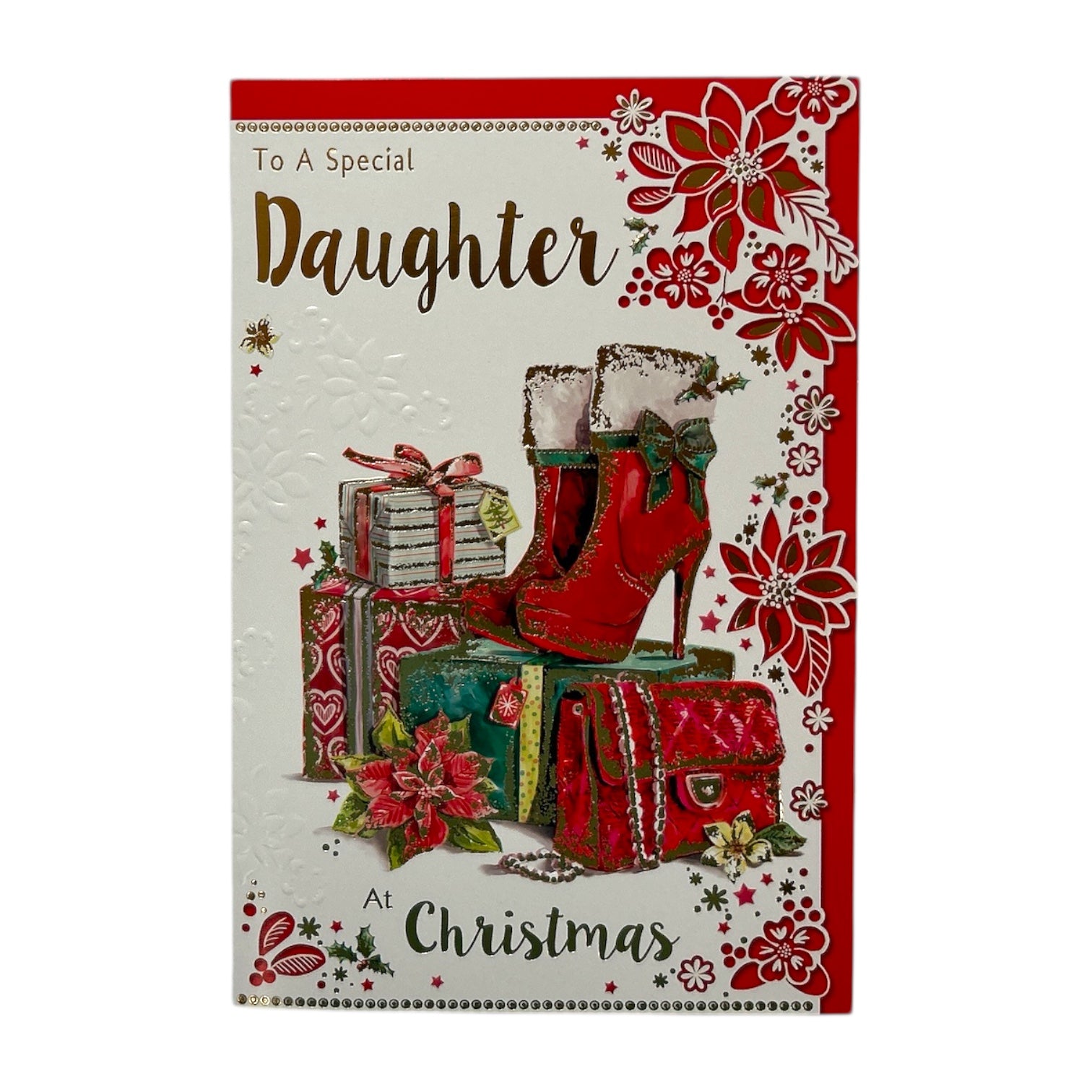 Stylish Wishes for a Fabulous Daughter Christmas Card