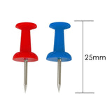 Pack of 50 Assorted Coloured 25mm Push Pins