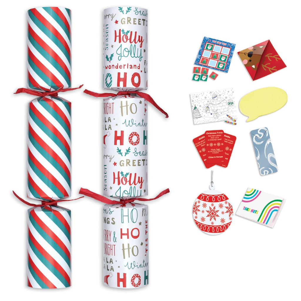 Pack of 8 12" Ho Ho Ho Family Christmas Dinner Crackers