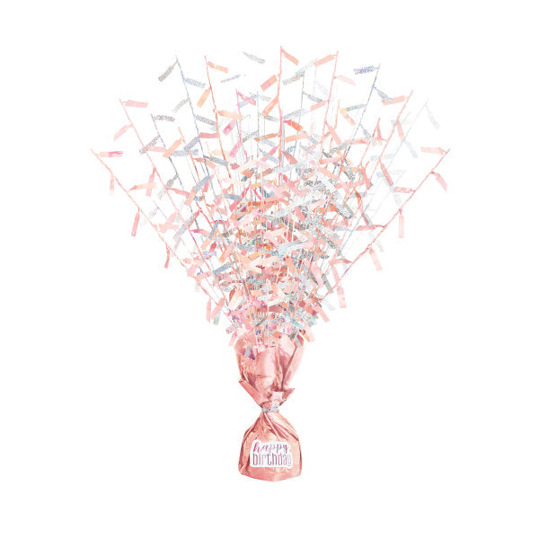 Birthday Glitz Rose Gold Balloon Weight Centerpiece {DC}