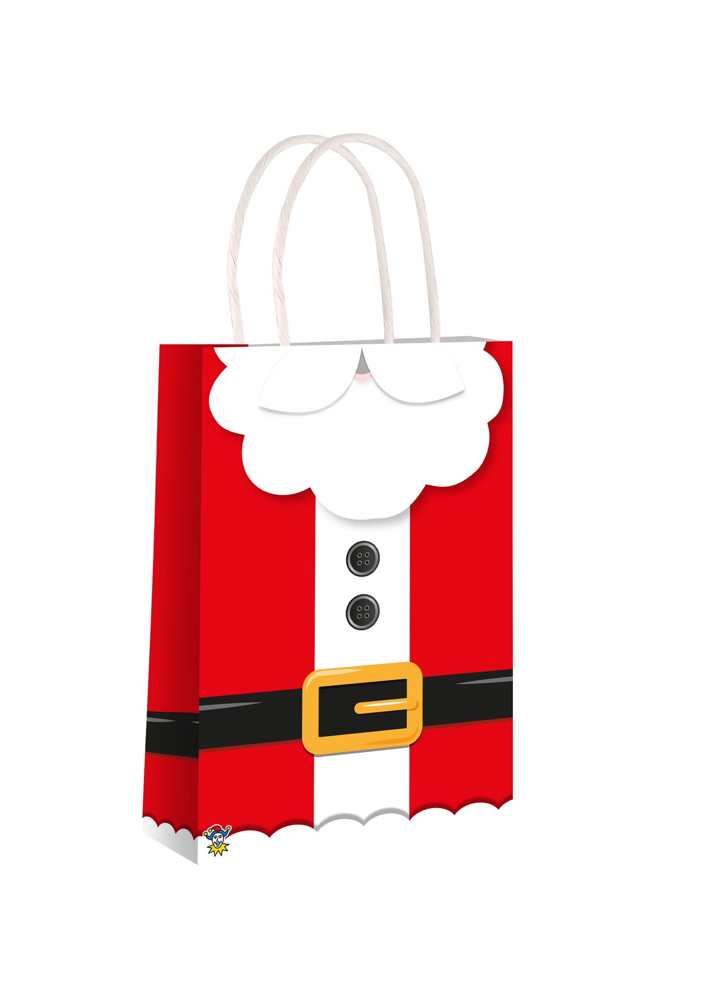 Santa Claus Christmas Paper Bag with Handles {DC}