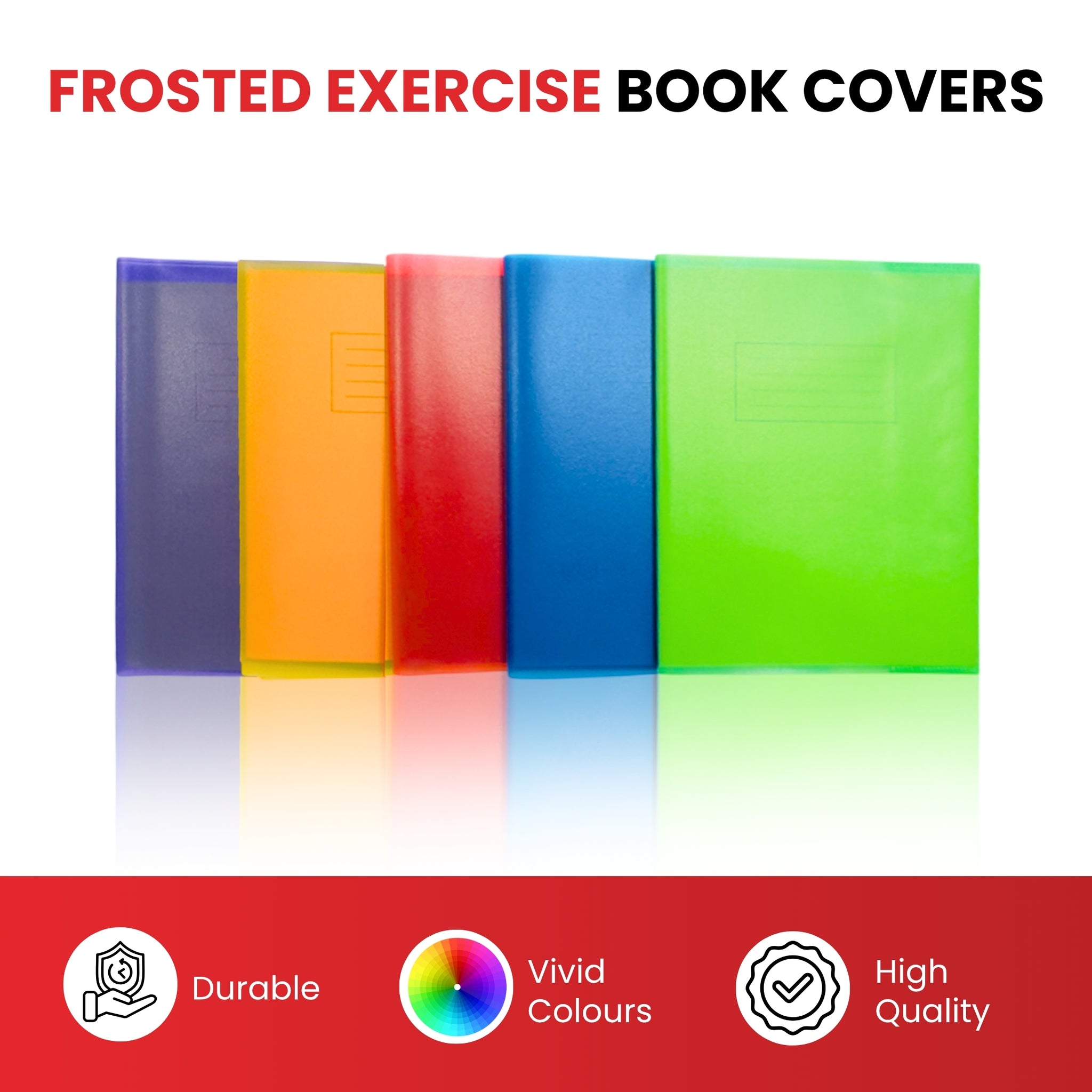 Pack of 10 9x7" Frosted Blue Exercise Book Covers