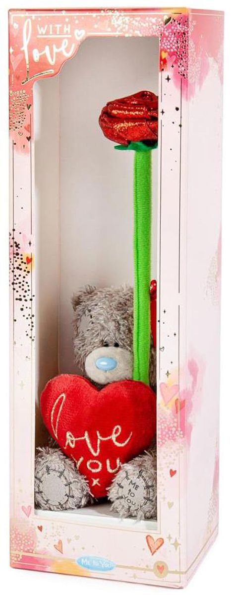 Me To You 4" Love You Heart Bear & Rose Gift Set {DC}