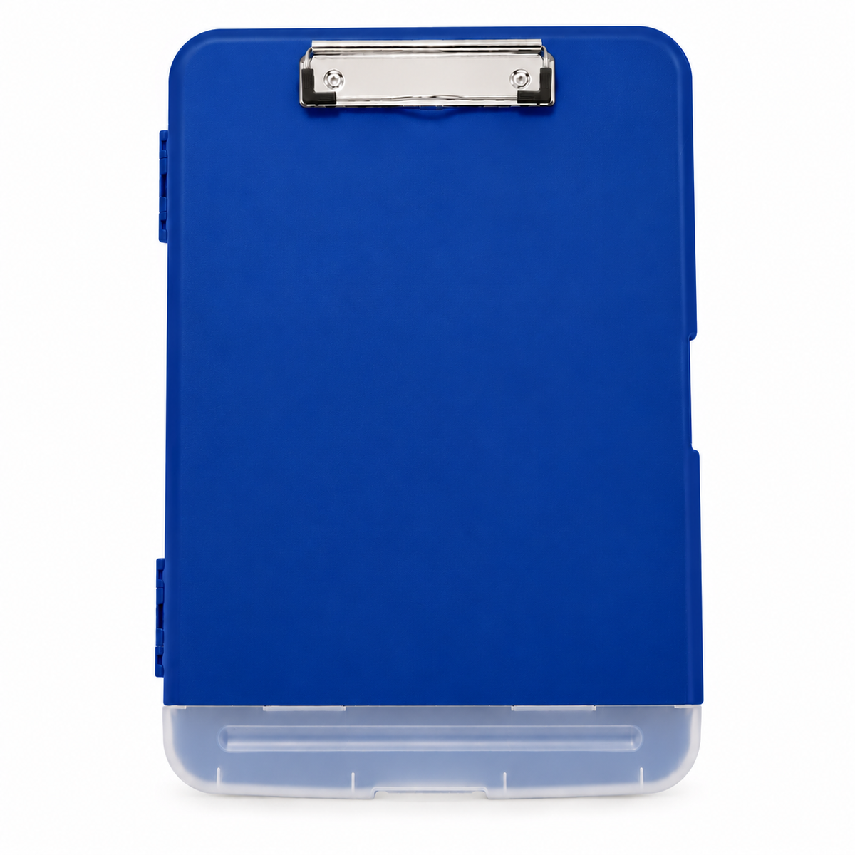 A4 Blue Plastic Clipboard Box File With Pencil Holder - Storage Filing Case
