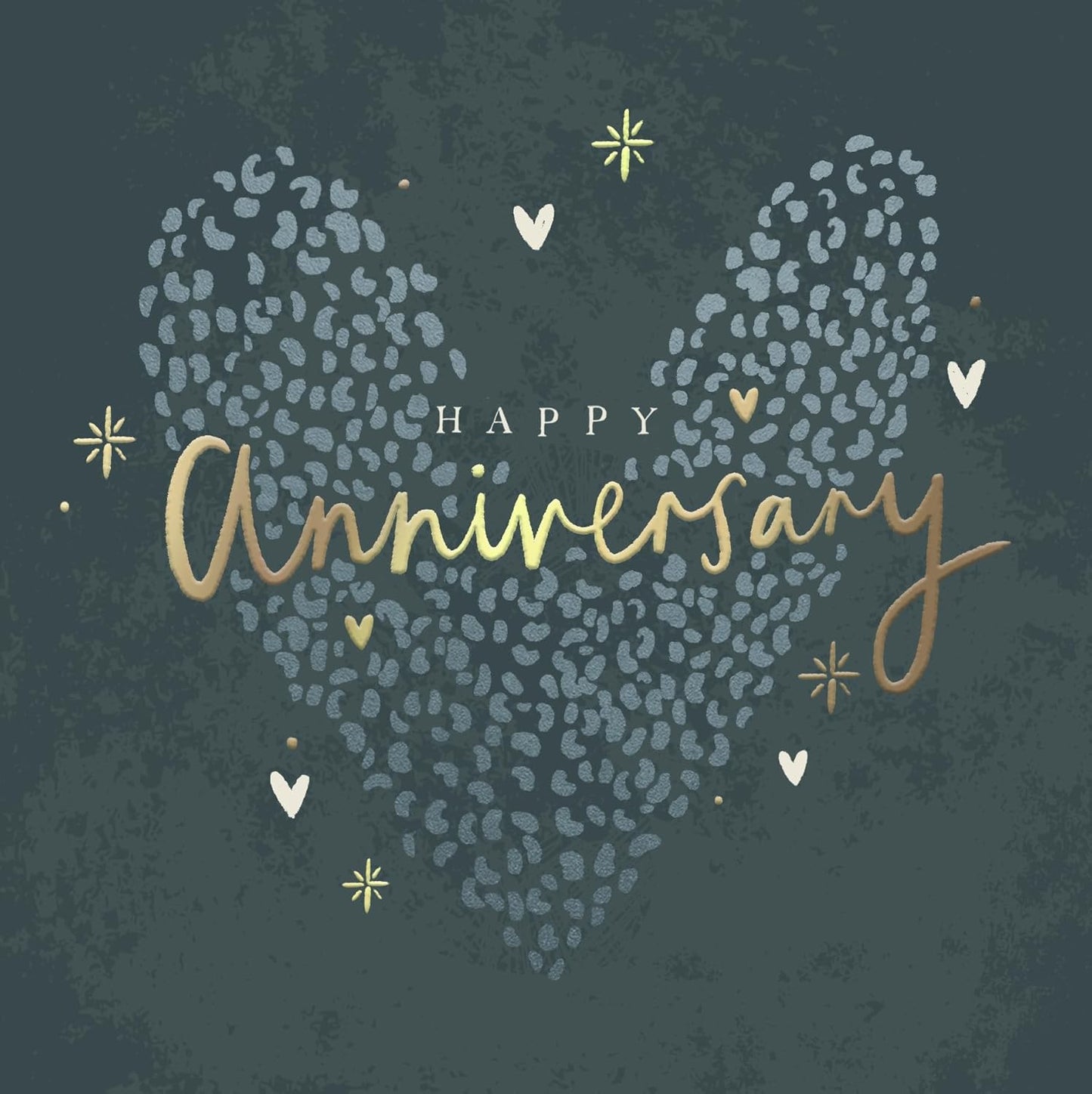 Heart Design Contemporary Luxury Foiled Anniversary Card