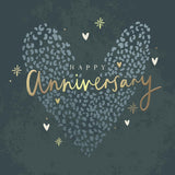 Heart Design Contemporary Luxury Foiled Anniversary Card