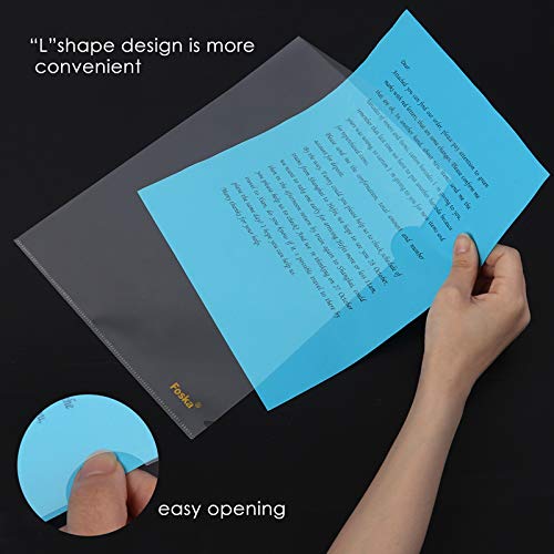 Pack of 12 A4 Open Top and Side L Folders Sleeves