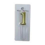 1 Number Gold-Plated Candle For Birthday Party