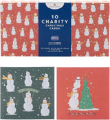 Multipack of 10 Snowman Festive Fun Design Charity Christmas Cards with Envelopes