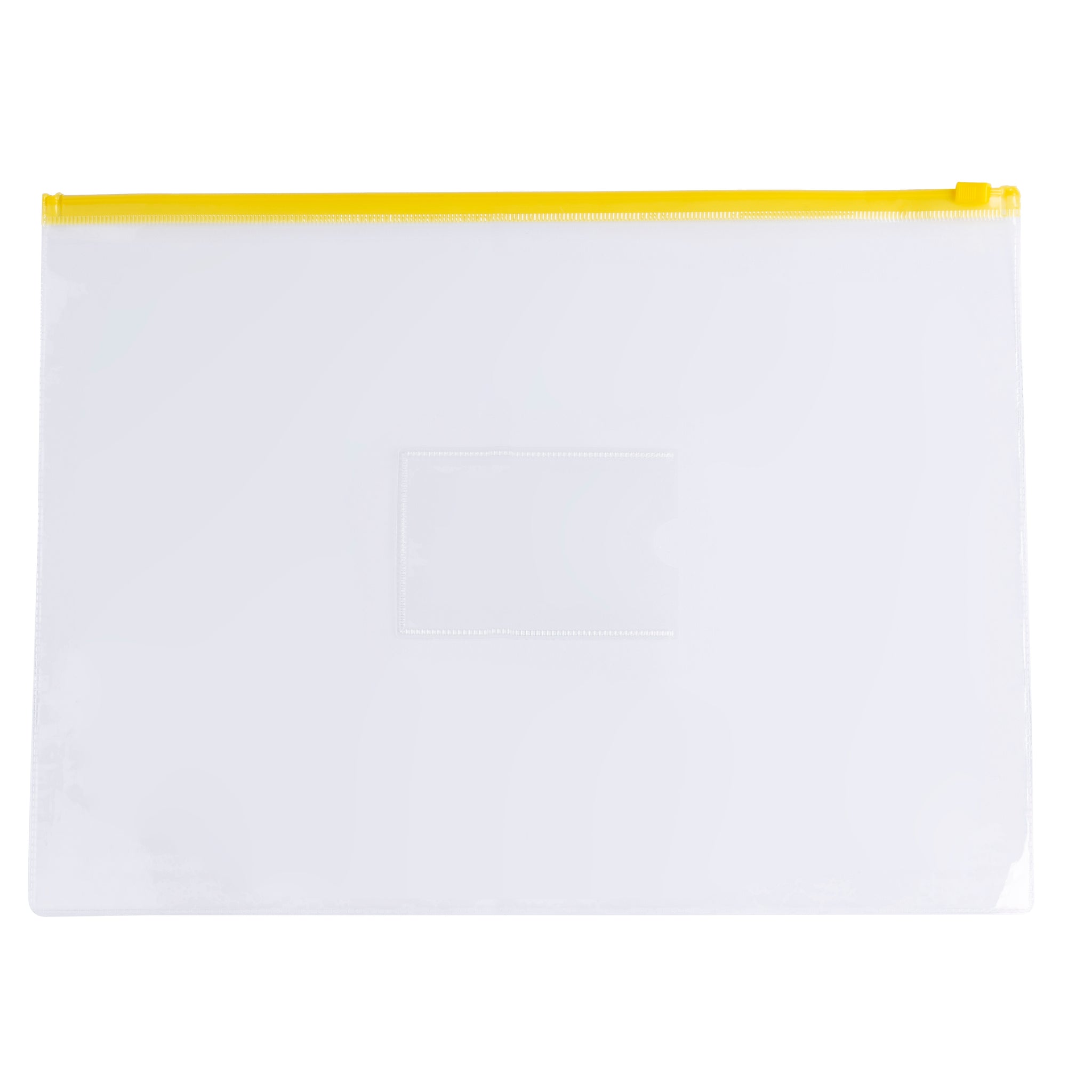 Pack of 12 A4 Clear Zippy Bags with Yellow Zip