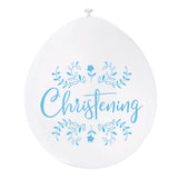 Pack of 10 Blue & White Christening 9" Latex Balloons