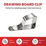 Set of 4 Stainless Steel Drawing Board Clips 5.3 x 2.5 x 1.3cm