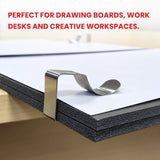 Set of 4 Stainless Steel Drawing Board Clips 5.3 x 2.5 x 1.3cm