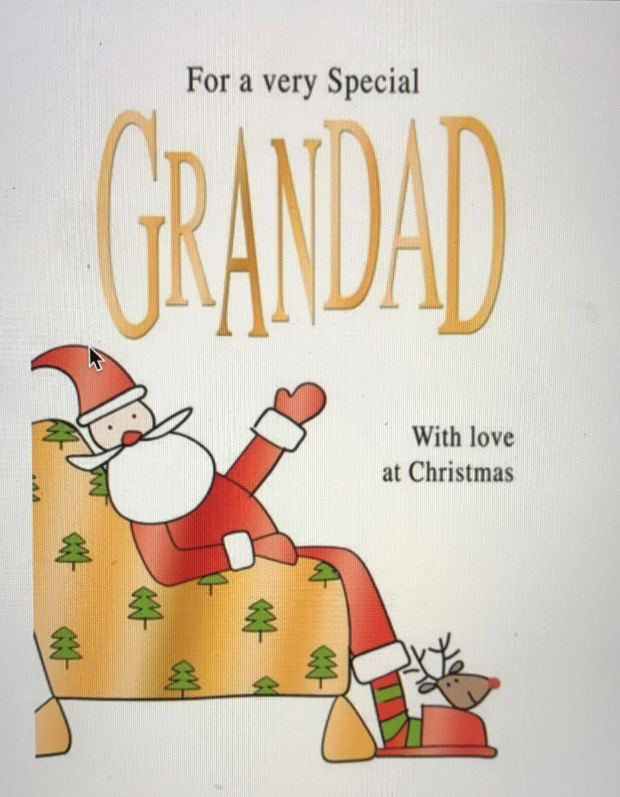 Special Grandad Cute Santa Quality Embossed Christmas Second Nature New Card 