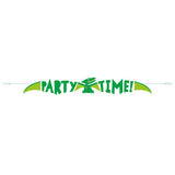 5ft Party Time Blue & Green Dinosaur Banner
