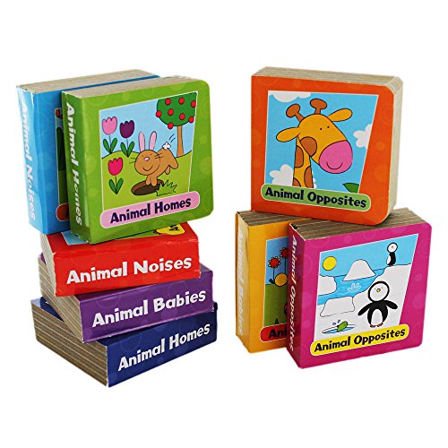 8 Animal Themed Board Books in a Book Tower