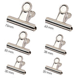 Pack of 12 Metal 50mm Spring Binding Grip Clips