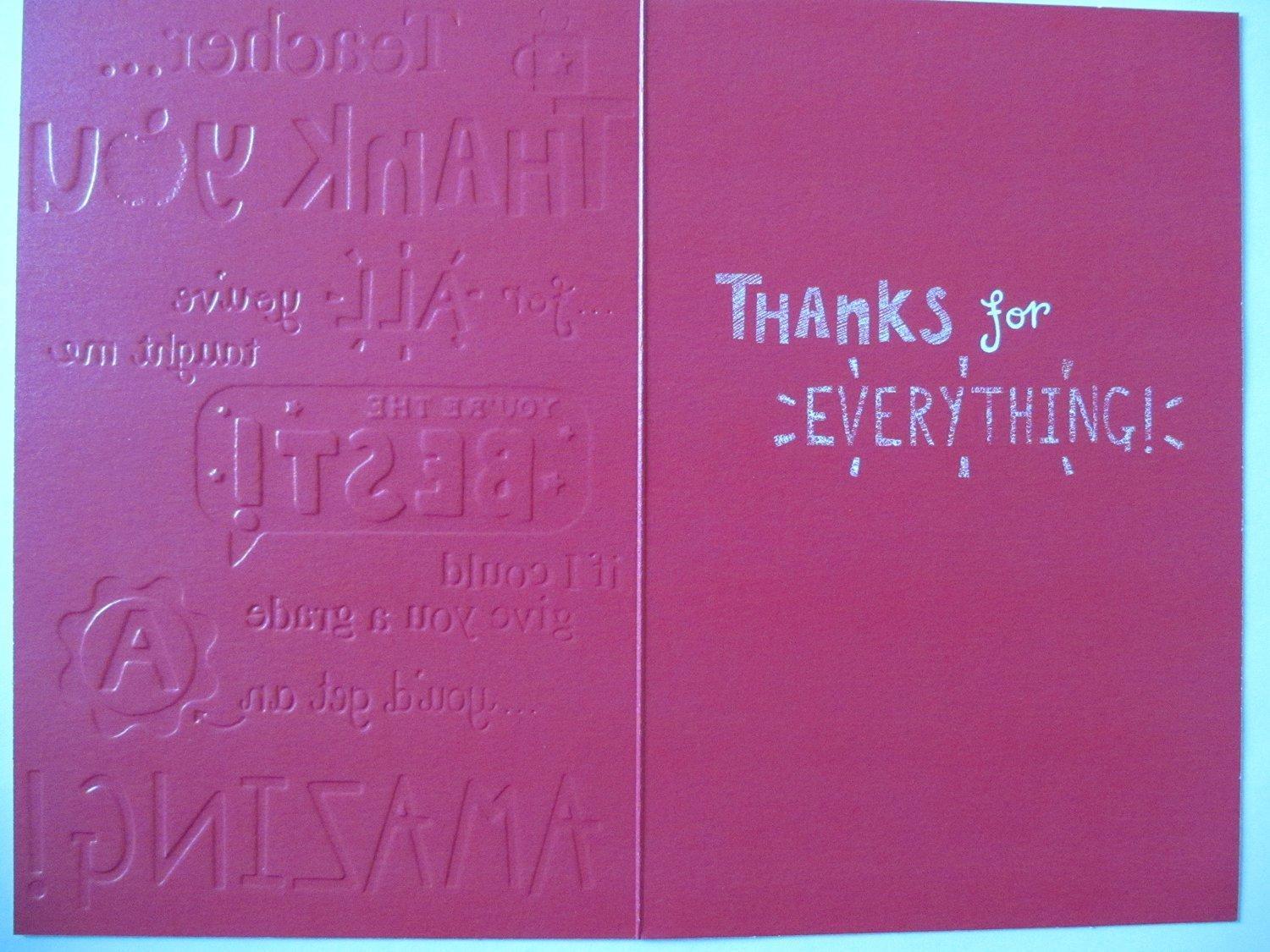 Grade A For Amazing Teacher Thank You Card {DC}