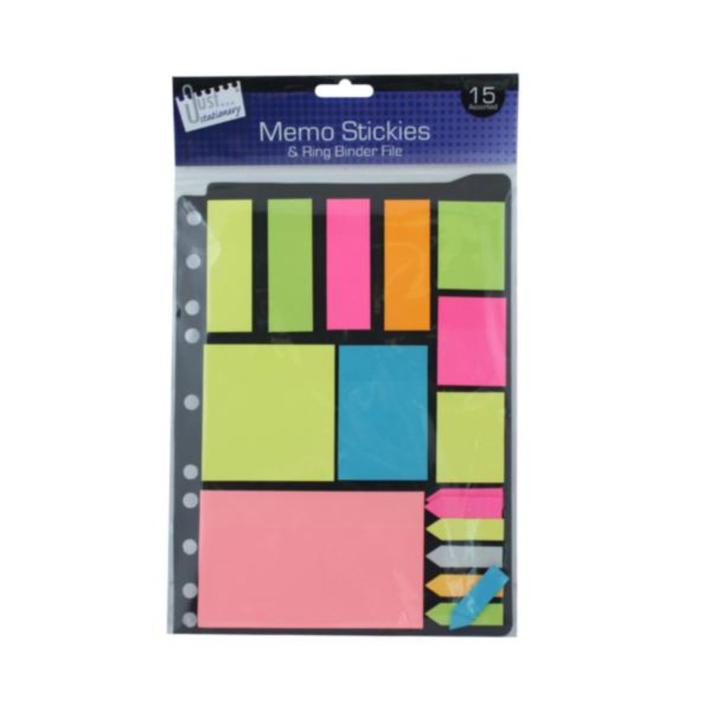 Just stationery Memo Stickies on Ring Binder Mount