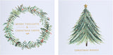 Multipack of 10 Berry Christmas Luxury Design Christmas Cards with Envelopes