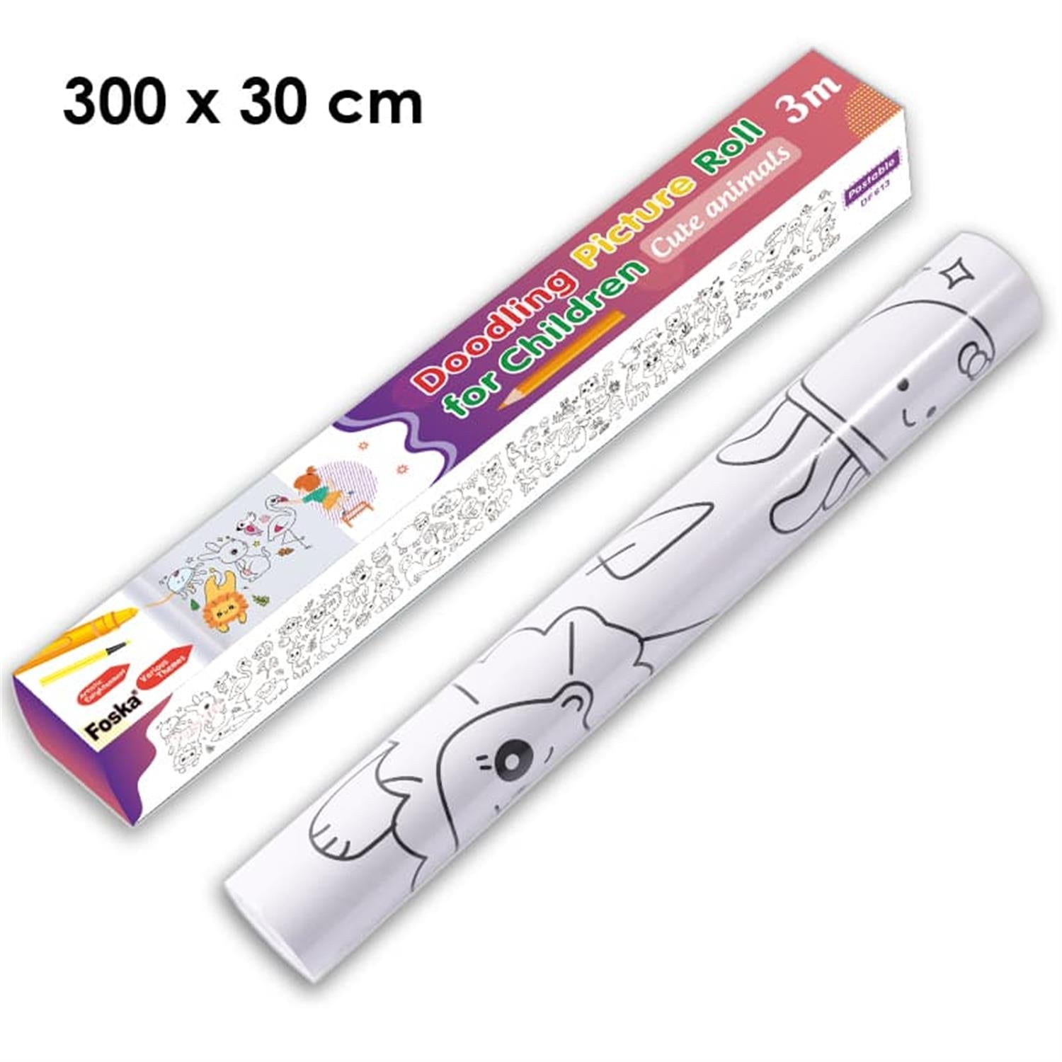 Technology & Life Cartoon DIY Long Painting Paper Roll for Kids 30×300cm
