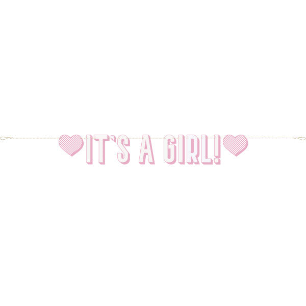Pink "It's a Girl" Letter Banner